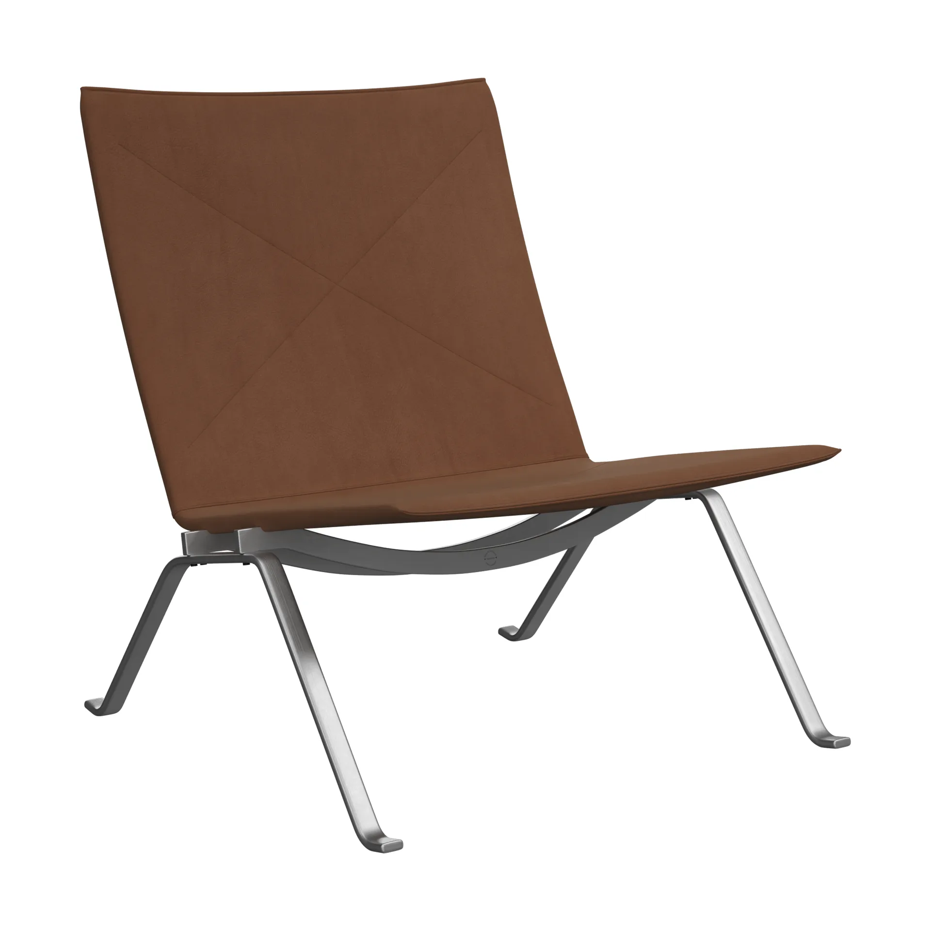 PK22 fåtölj, Haze walnut läder-rostfritt stål Fritz Hansen