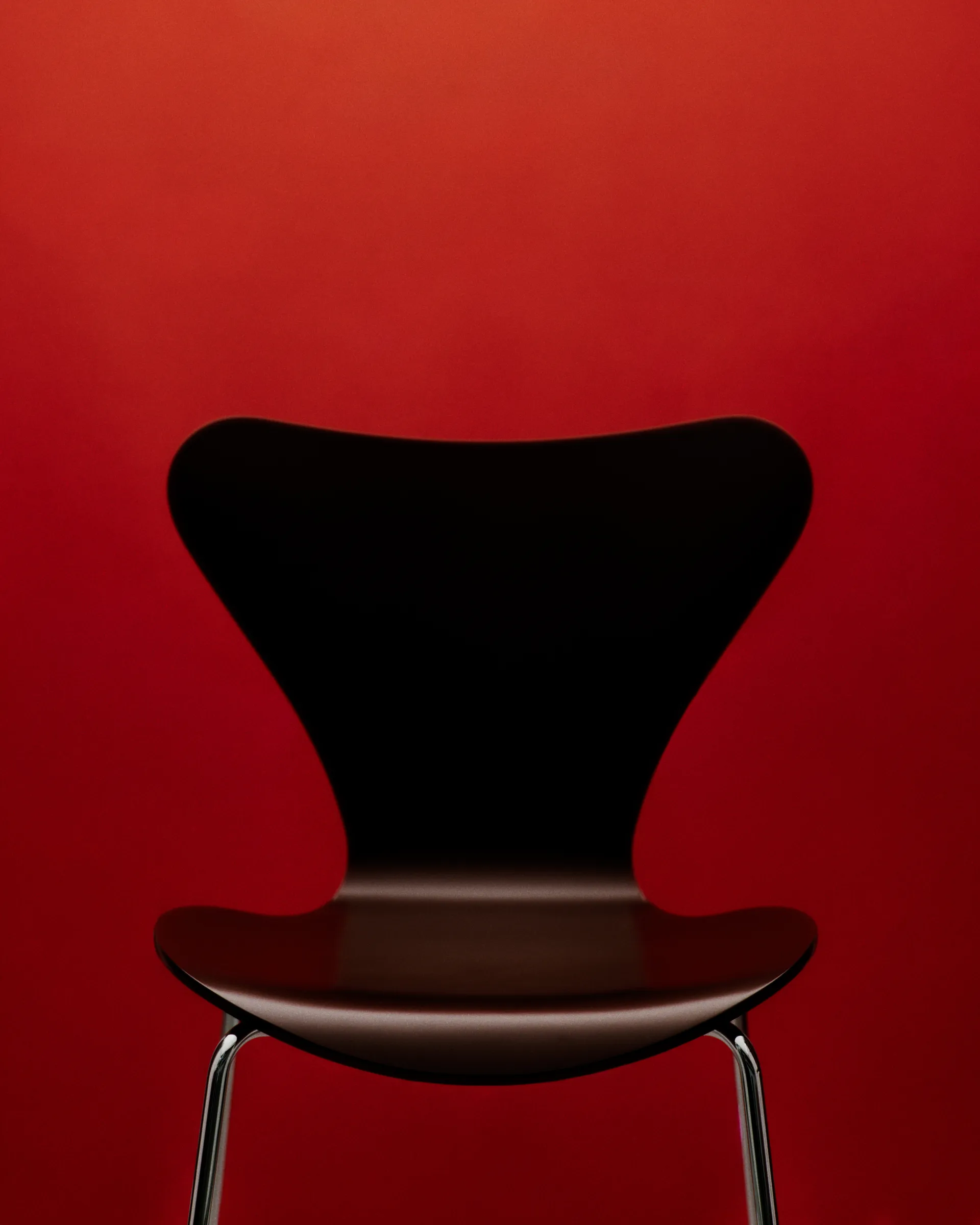 Sjuan 3107 stol, Brown-rostfritt stål Fritz Hansen