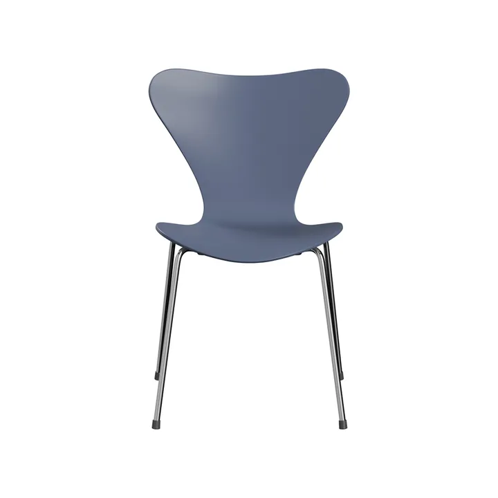 Sjuan 3107 stol - Dusk blue-lackad-kromat stålstativ - Fritz Hansen