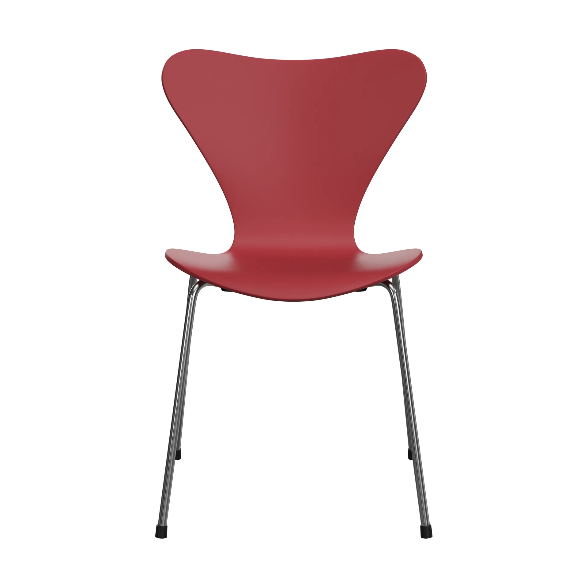 Sjuan 3107 stol, Red-rostfritt stål Fritz Hansen