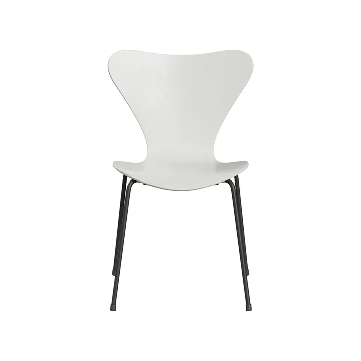 Sjuan 3107 stol - Vit-färgad ask-grafitgrått stativ - Fritz Hansen
