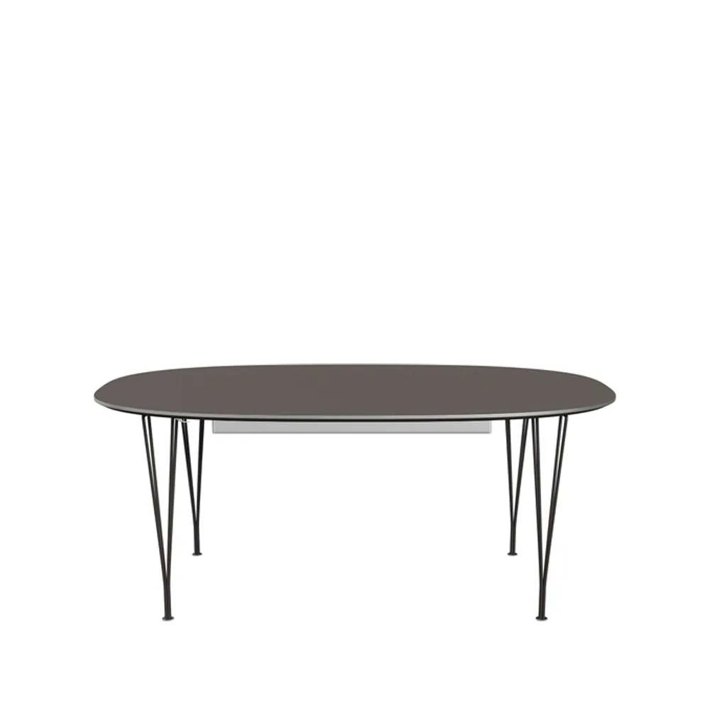 Superellips B619 matbord, Grå laminat 2 ilägg-grafitgrå Fritz Hansen
