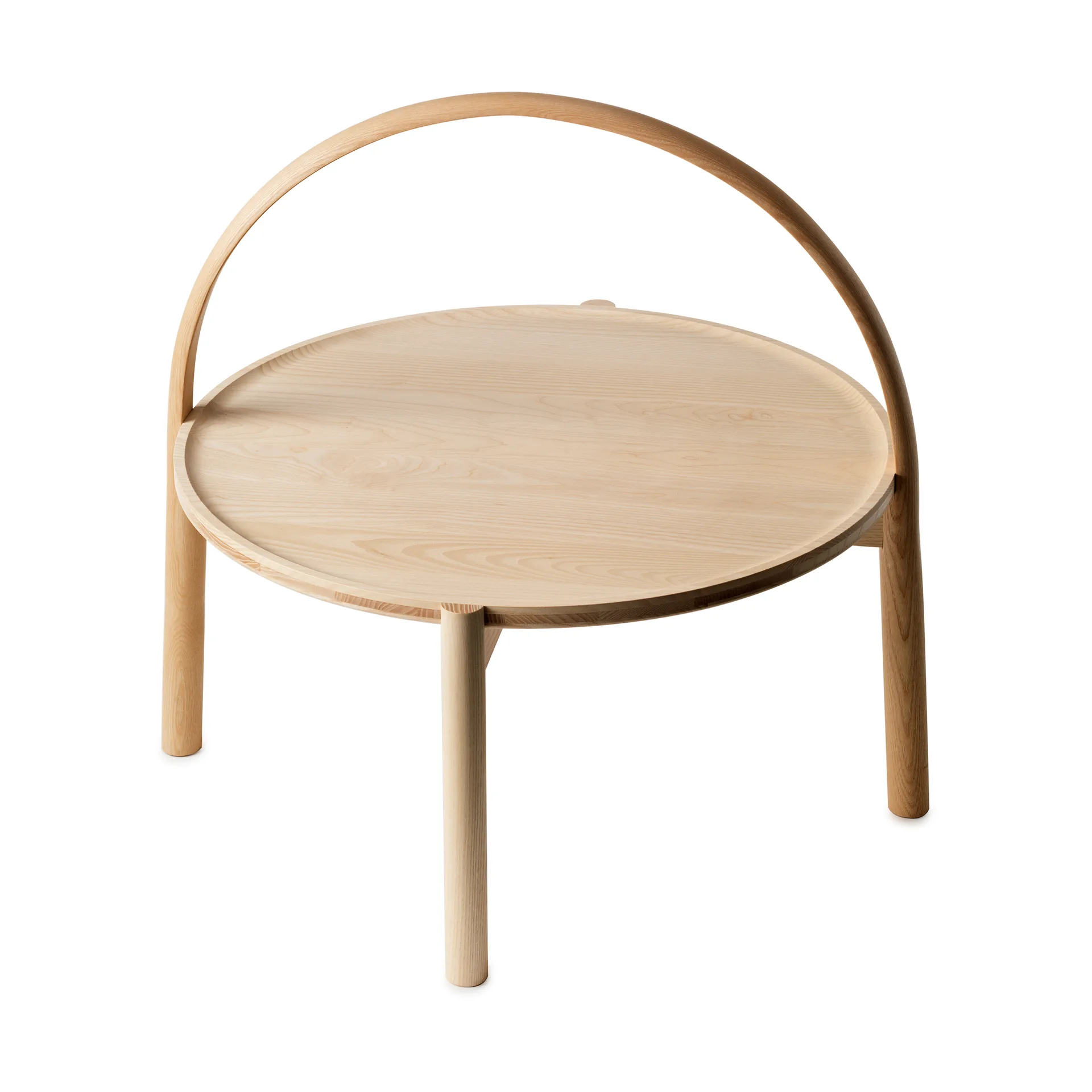 Elna soffbord, Ask-white-Ø60 cm m. bygel Gärsnäs