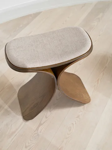 Luno pall 48x28x72 cm - Mörk ek-mörk beige textil - Gejst