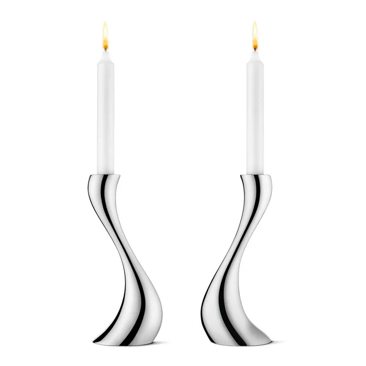 Cobra ljusstake 2-pack - medium, 20 cm - Georg Jensen