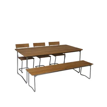 B31 matbord - 170x92 cm, Teak-varmförzinkat stativ - Grythyttan Stålmöbler