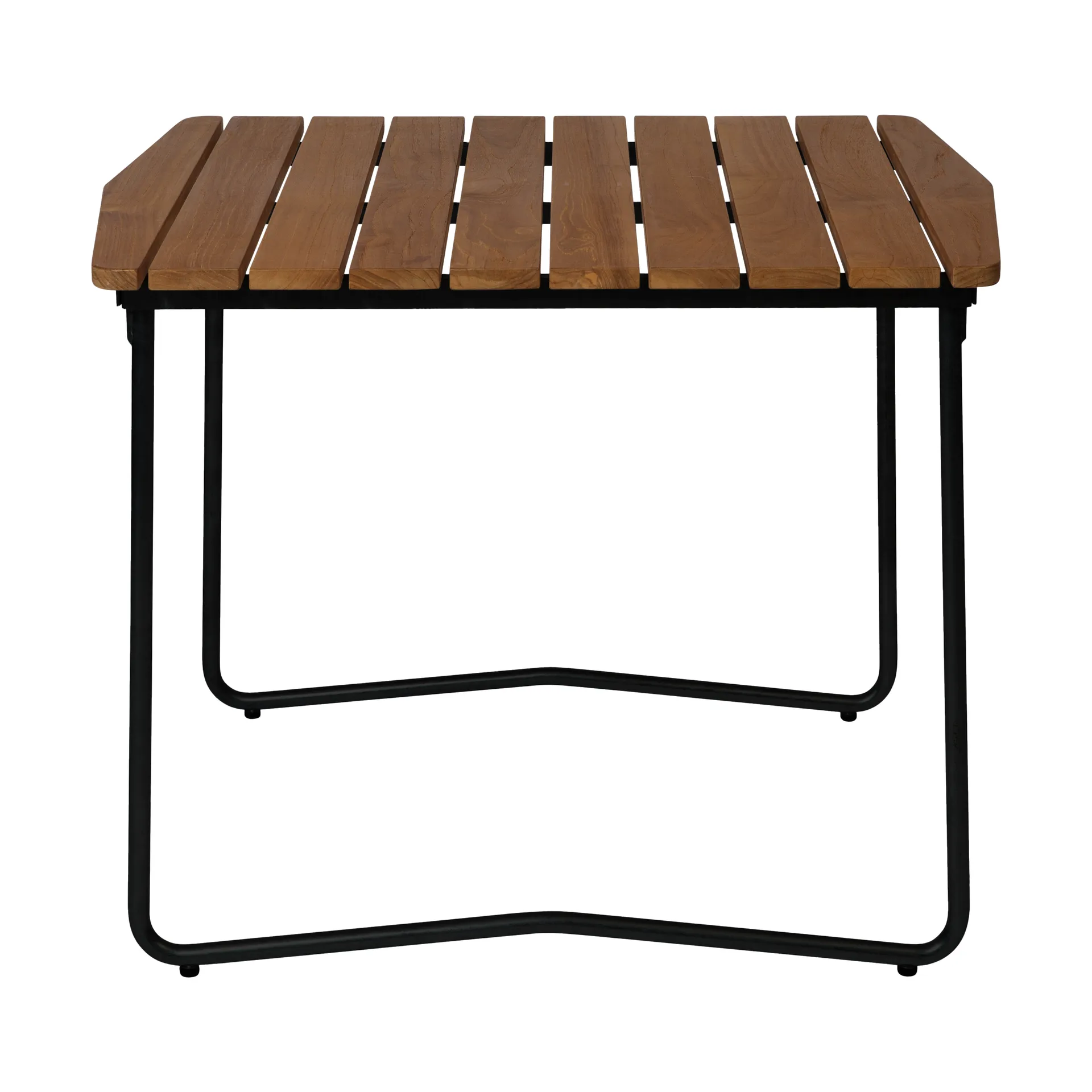 B31 matbord, 92x84 cm, Obehandlad teak-svart Grythyttan Stålmöbler