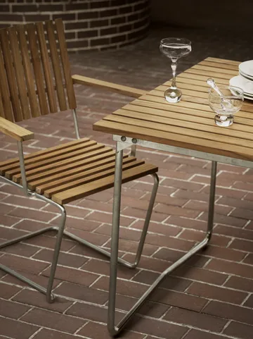 Bovik bord - Teak-svart stålstativ, 150x92 cm - Grythyttan Stålmöbler