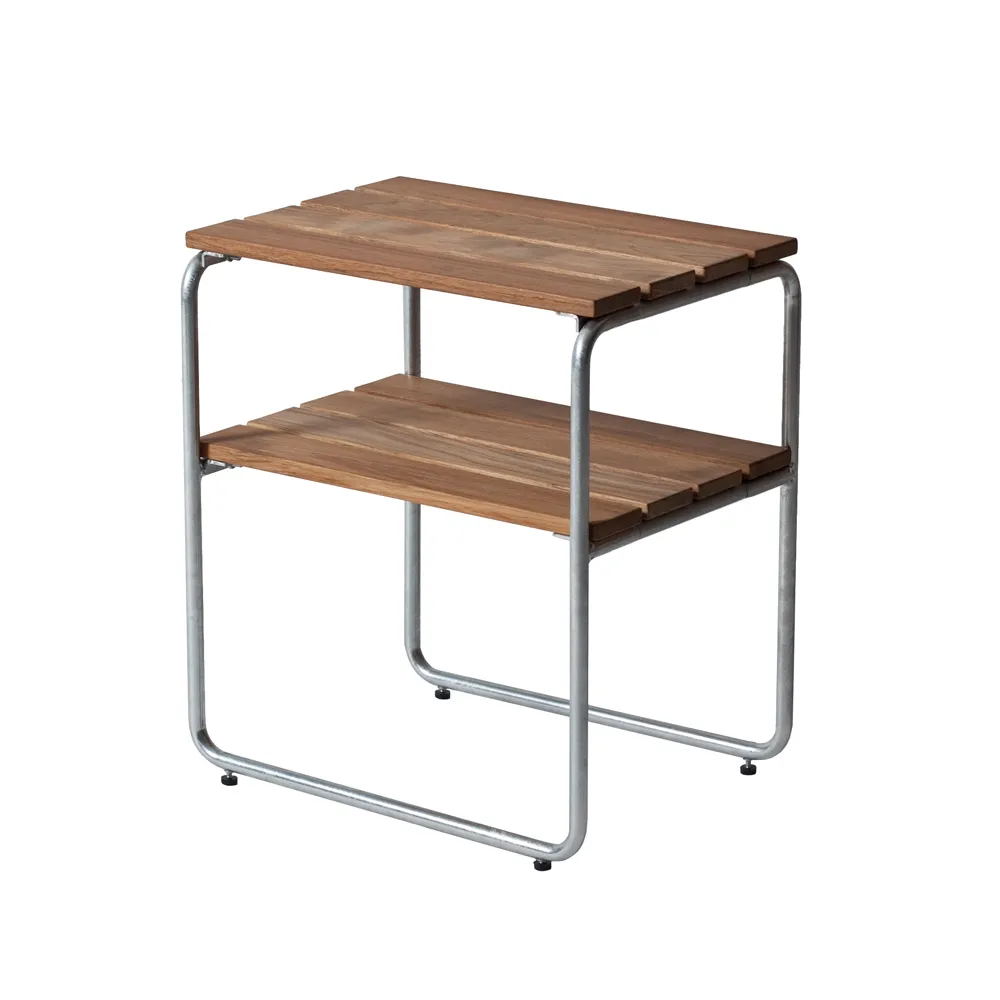 Grythyttan sidobord, Teak-varmförzinkat stativ Grythyttan Stålmöbler