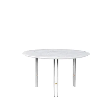 IOI soffbord - White carrara marble-ø70-krom - GUBI