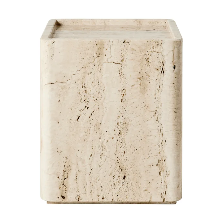 Pietra sidobord 33x33x40 cm - Neutral white travertine - GUBI