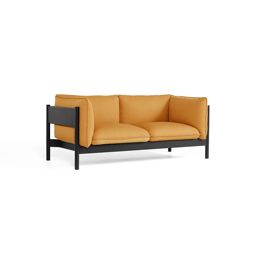 Arbour ECO 2-sits Soffa, Tyg vidar 472 mustard-svart bok HAY