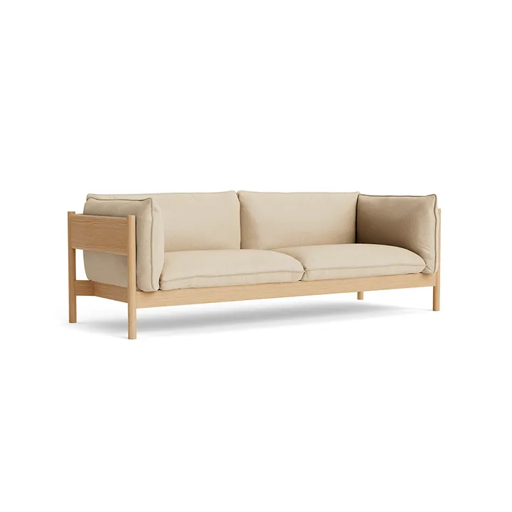 Arbour ECO 3-sits soffa - Tyg hallingdal 220 beige, vaxoljad ek - HAY