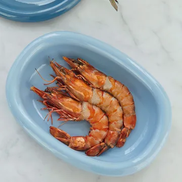 Barro ovalt serveringsfat - Light blue, small 20x27,5 cm - HAY