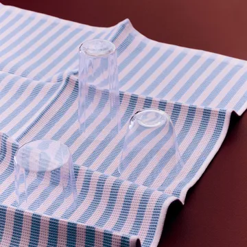 Canteen kökshandduk 52x80 cm - Sky blue-light pink block stripe - HAY