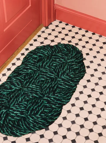 Coco dörrmatta 40x80 cm - Swirl green-black - HAY