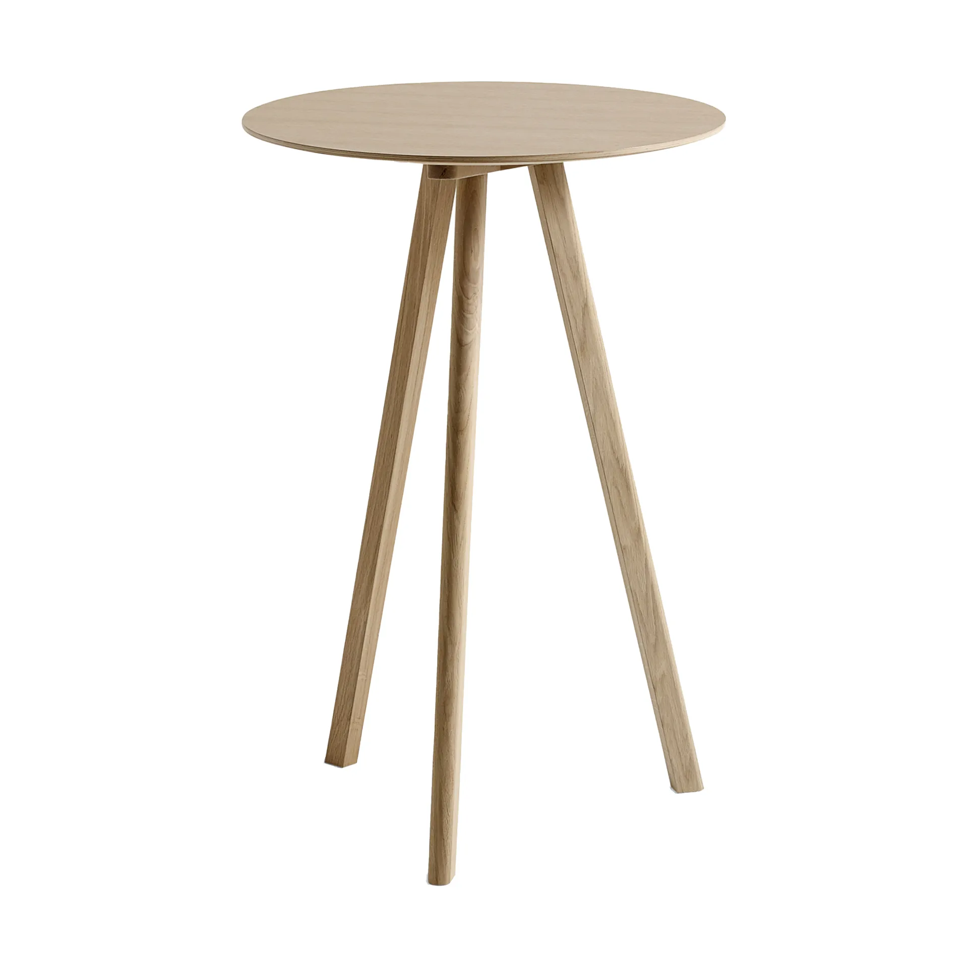 CPH20 2.0 barbord Ø70 cm, Lacquered oak-oak veneer HAY