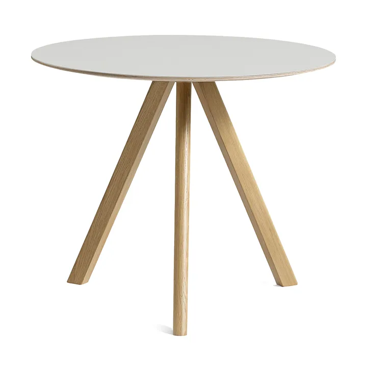 CPH20 2.0 matbord Ø90 cm - Off white linoleum-lacq. oak - HAY