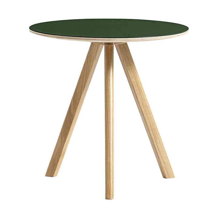 CPH20 2.0 soffbord Ø50 cm - Green linoleum-lacquered oak - HAY