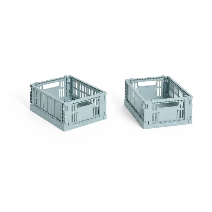 HAY Colour Crate Mini 13x17 cm 2-pack - Dusty blue - HAY