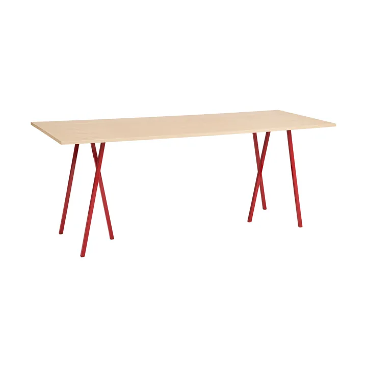 Loop Stand incl. support matbord 92,5x250 cm - Maroon red-clear lacq. oak - HAY