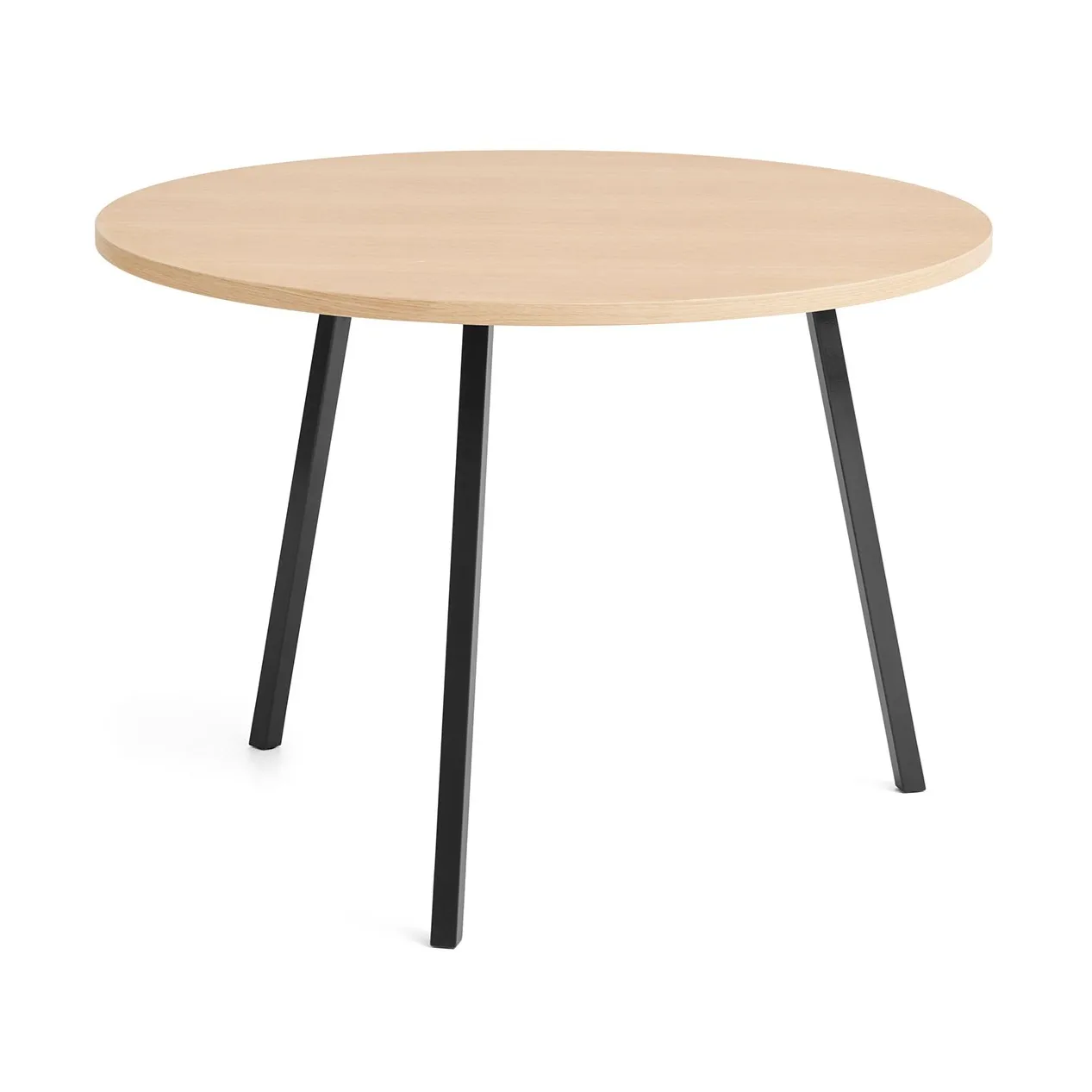 Loop Stand matbord Ø105 cm, Black-klarlackad ek HAY