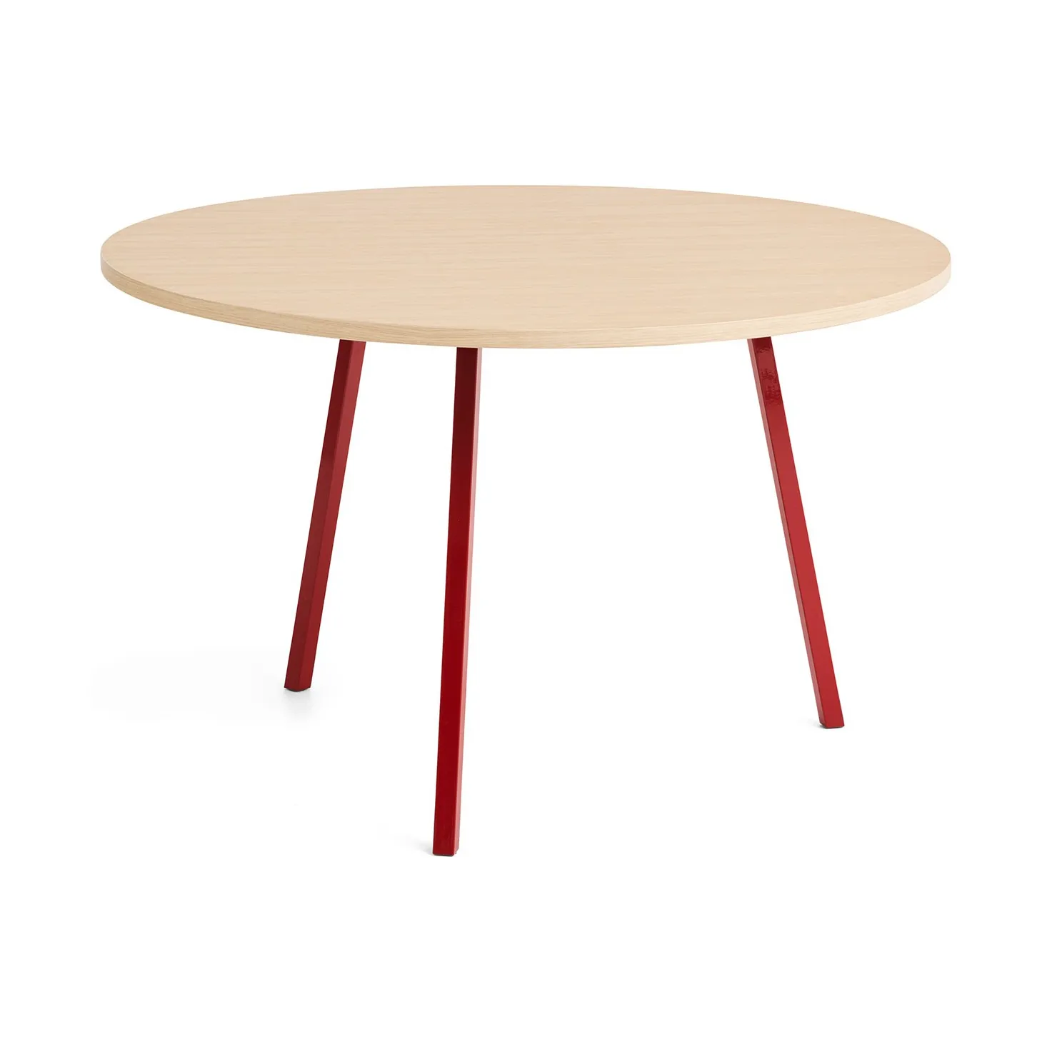 Loop Stand matbord Ø120 cm, Maroon red-clear lacq. oak HAY