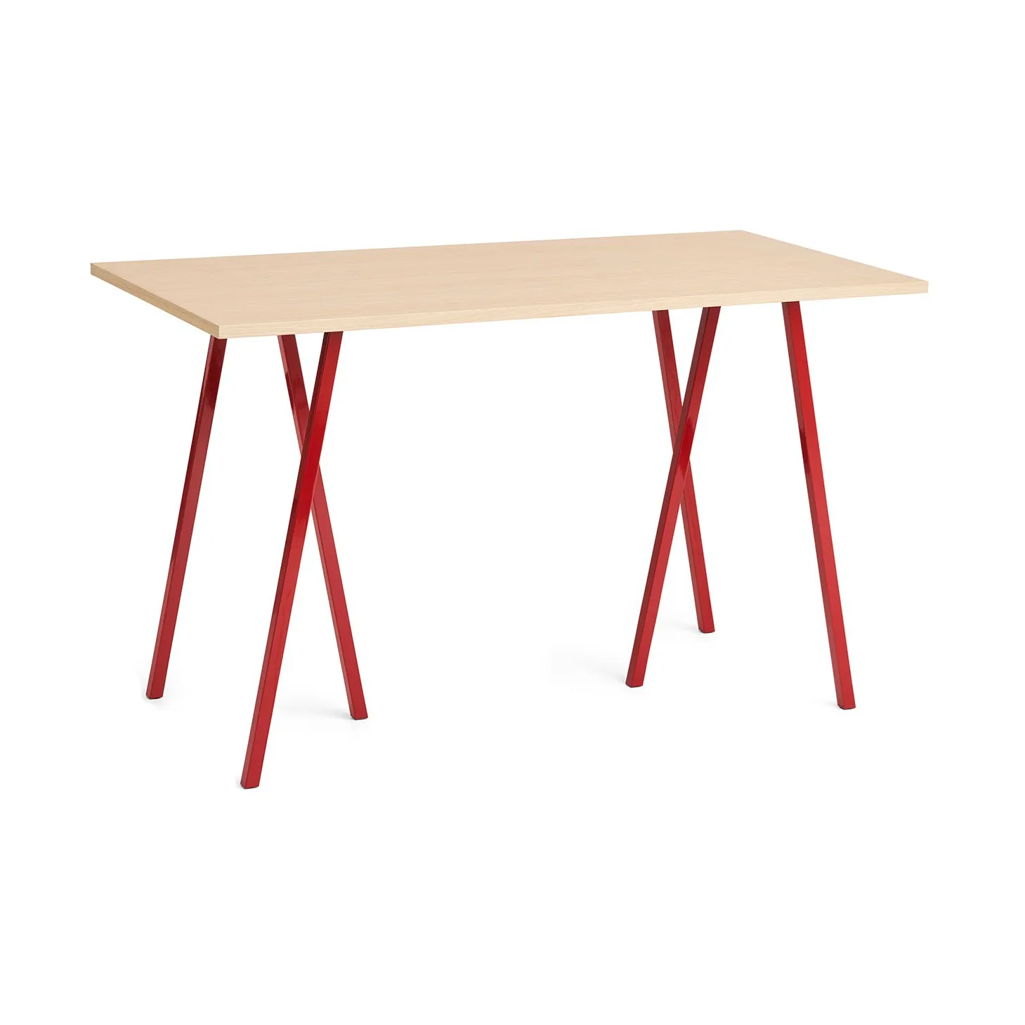 Loop Stand matbord 77,5x160 cm, Maroon red-klarlackad ek HAY