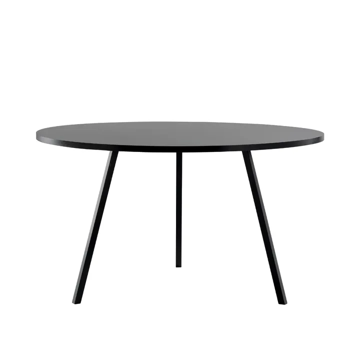 Loop Stand matbord runt - Black linoleum-black, Ø120 cm - HAY