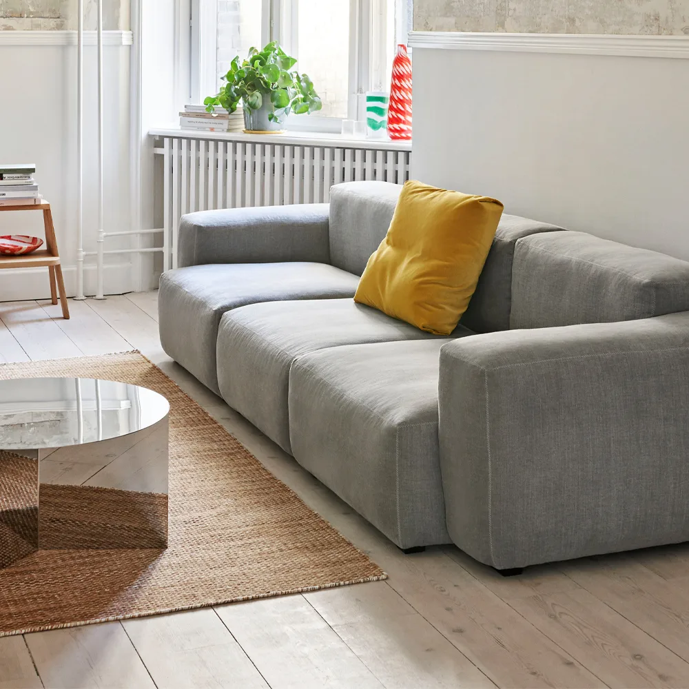 Mags Soft low 3-sits soffa, Linara 443 tweed-mörkgrå söm HAY