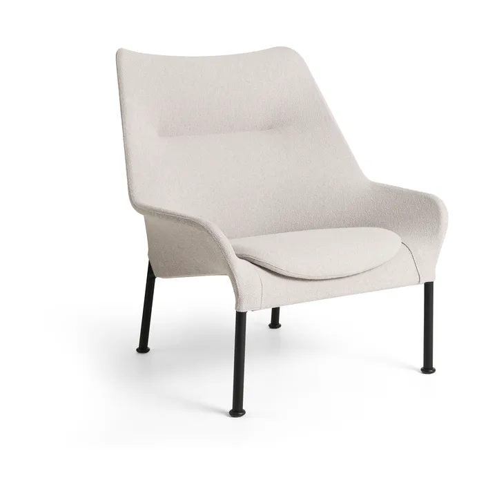 O2 Lounge Chair fåtölj - Soft light greysvartlackerad stål - HAY