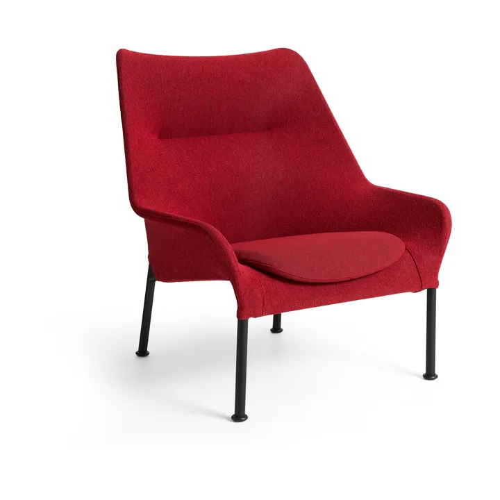 O2 Lounge Chair fåtölj - Soft red-svartlackerad stål - HAY