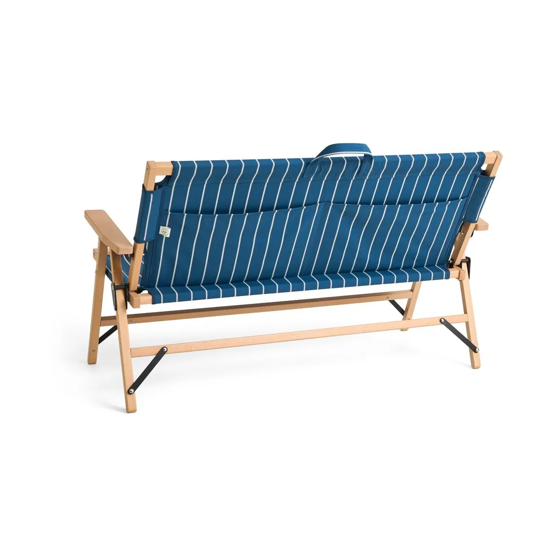 Outdoor Market soffa ihopfällbar, Blue-beige, 2-sits HAY