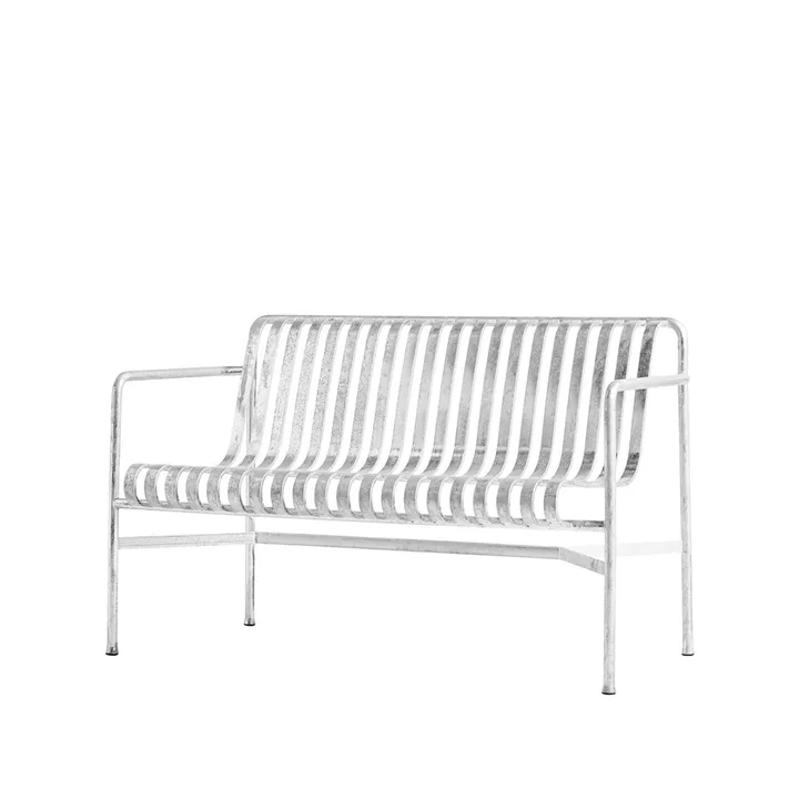 Palissade Dining bänk med armstöd - Hot galvanised - HAY