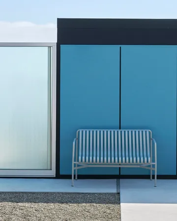 Palissade Dining bänk med armstöd - Sky grey - HAY
