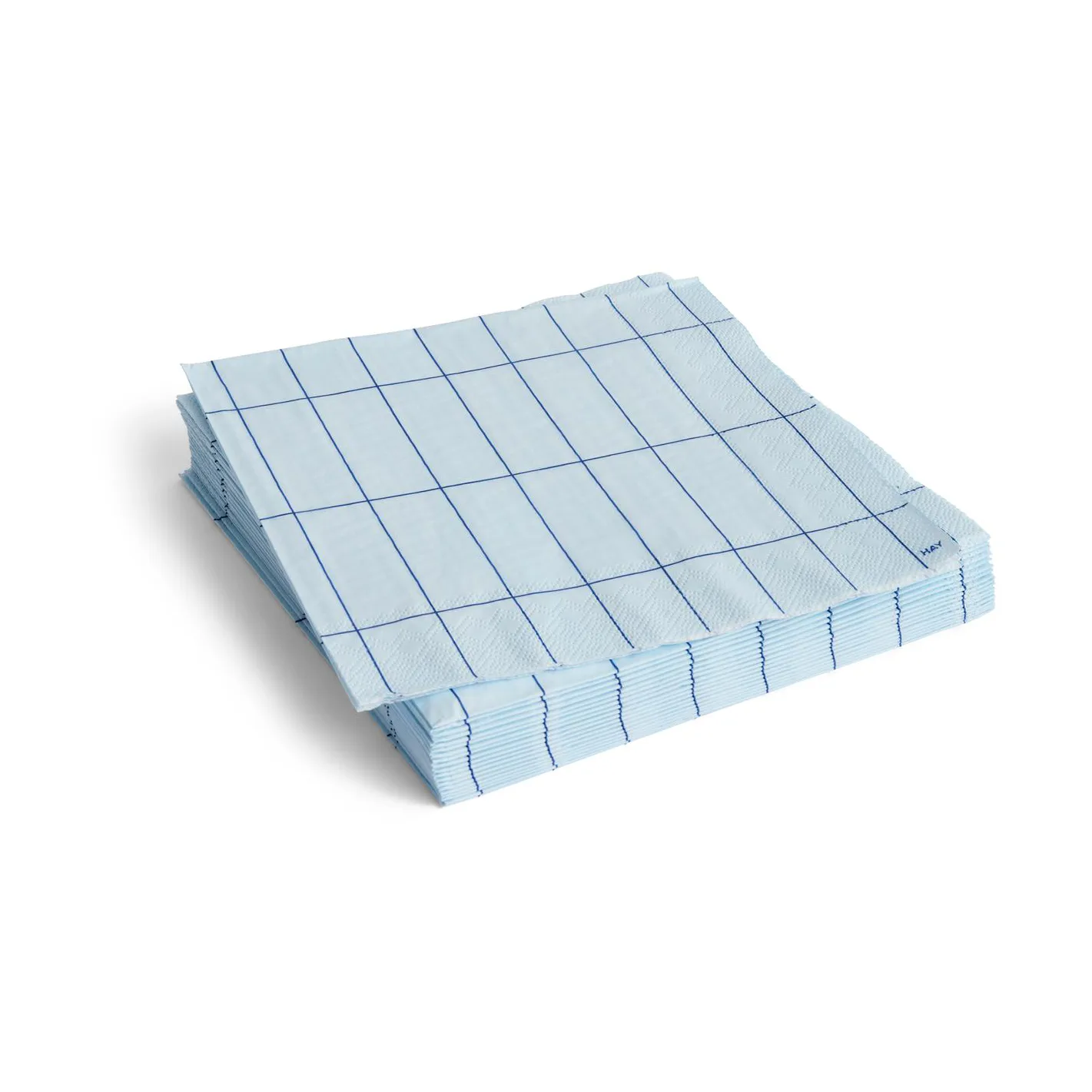 Pattern Dinner servett 40x40 cm 20-pack, Light blue-blue grid HAY