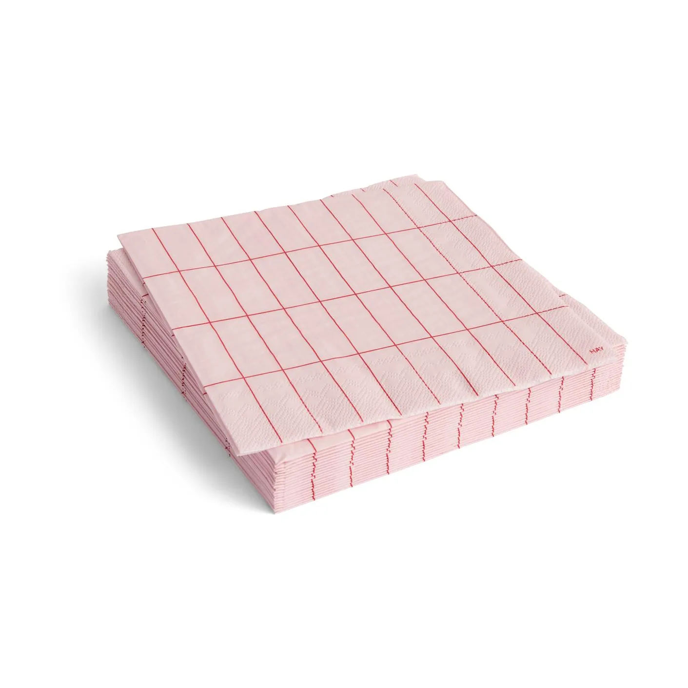 Pattern Dinner servett 40x40 cm 20-pack, Light pink-red grid HAY
