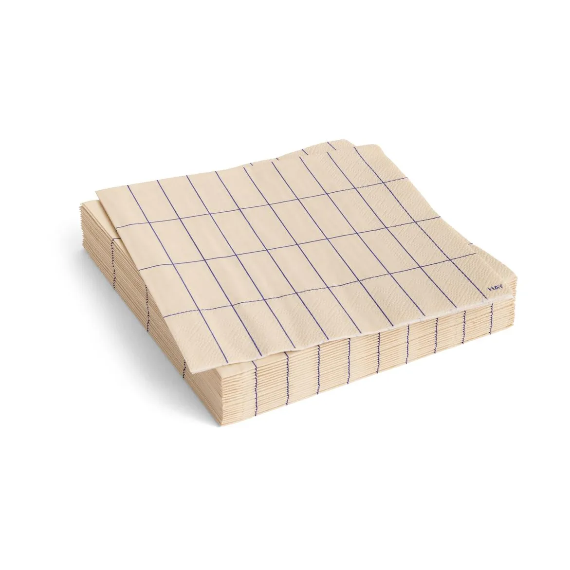 Pattern Lunch servett 33x33 cm 20-pack, Off white-blue grid HAY