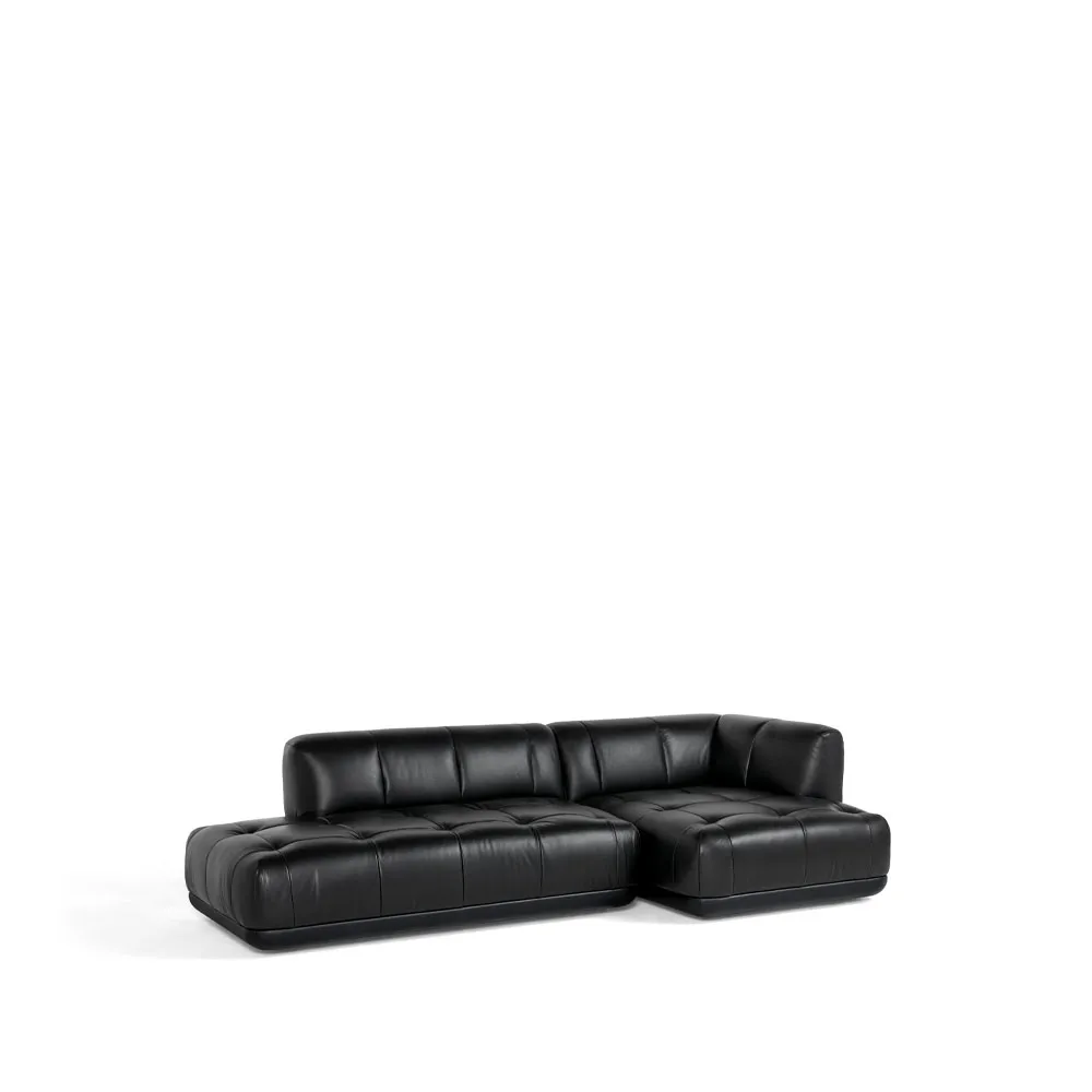 Quilton kombination 21 modulsoffa högerställd, läder sense black HAY