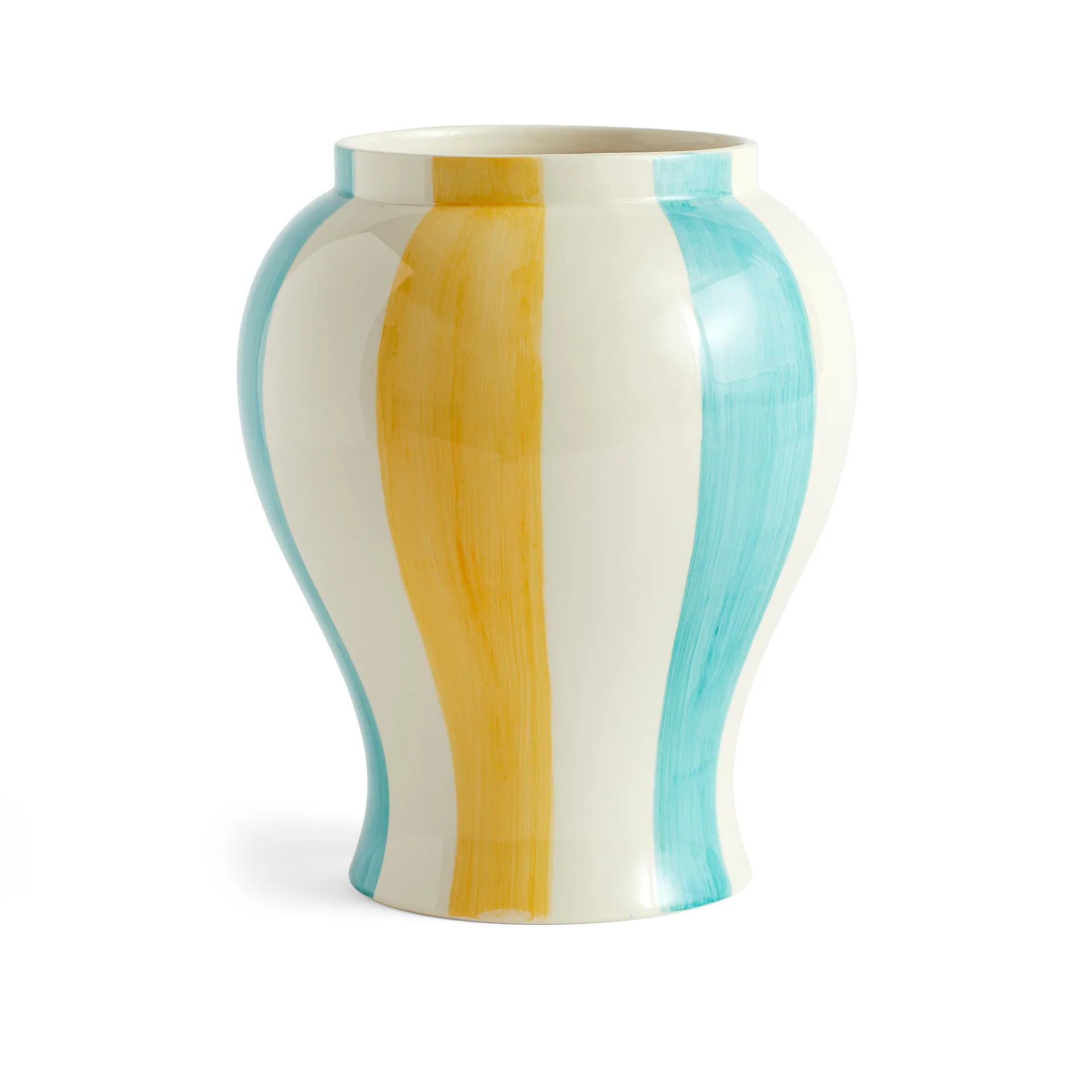 Sobremesa stripe vas L 25 cm, Green-yellow HAY