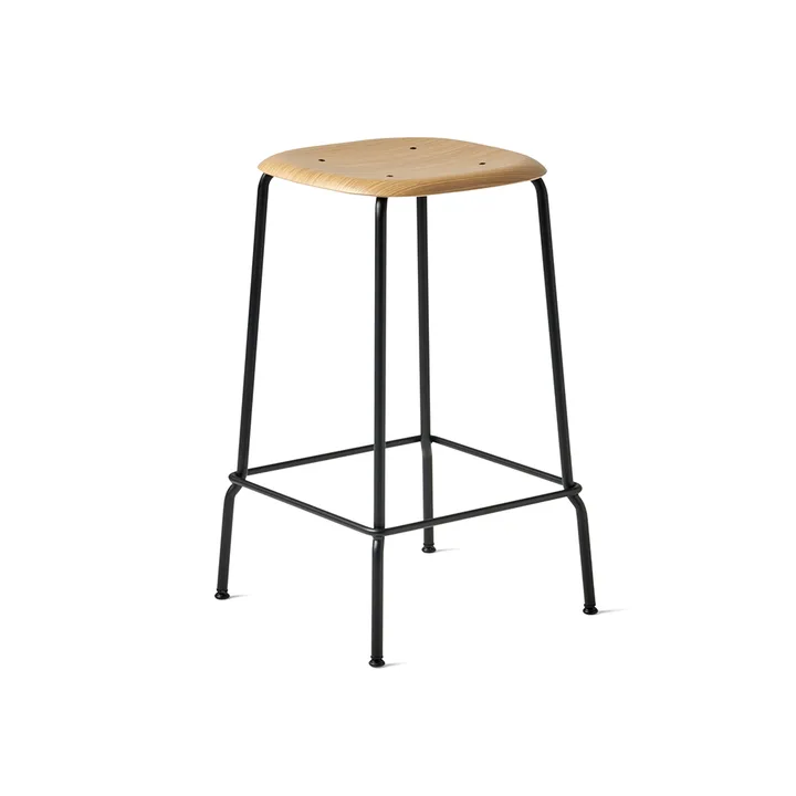 Soft Edge 30 Low barpall - Oak-svart stålstativ - HAY