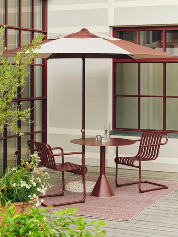 Terrazza Hexagon parasoll - Off-white-burgundy - HAY