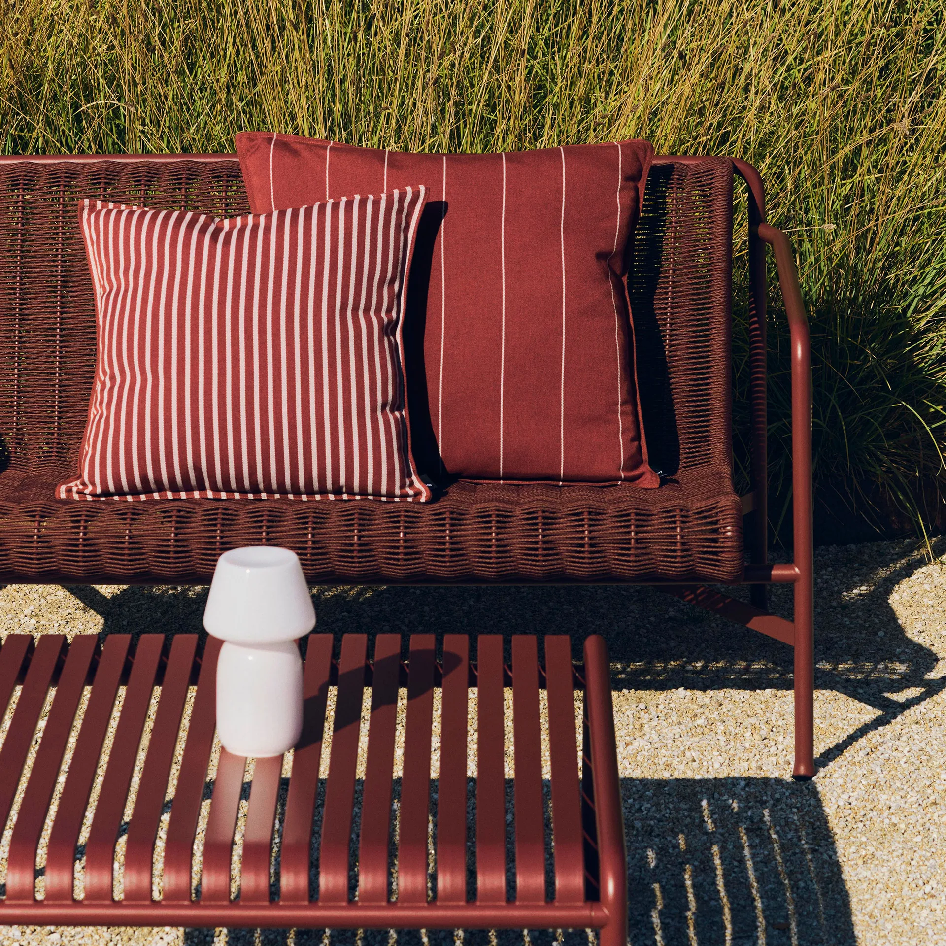 Terrazza kudde, Terracotta narrow stripe, 60x60 cm HAY