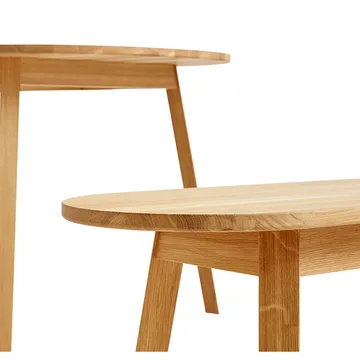 Triangle Leg bänk - Oljad ek, 200 cm - HAY