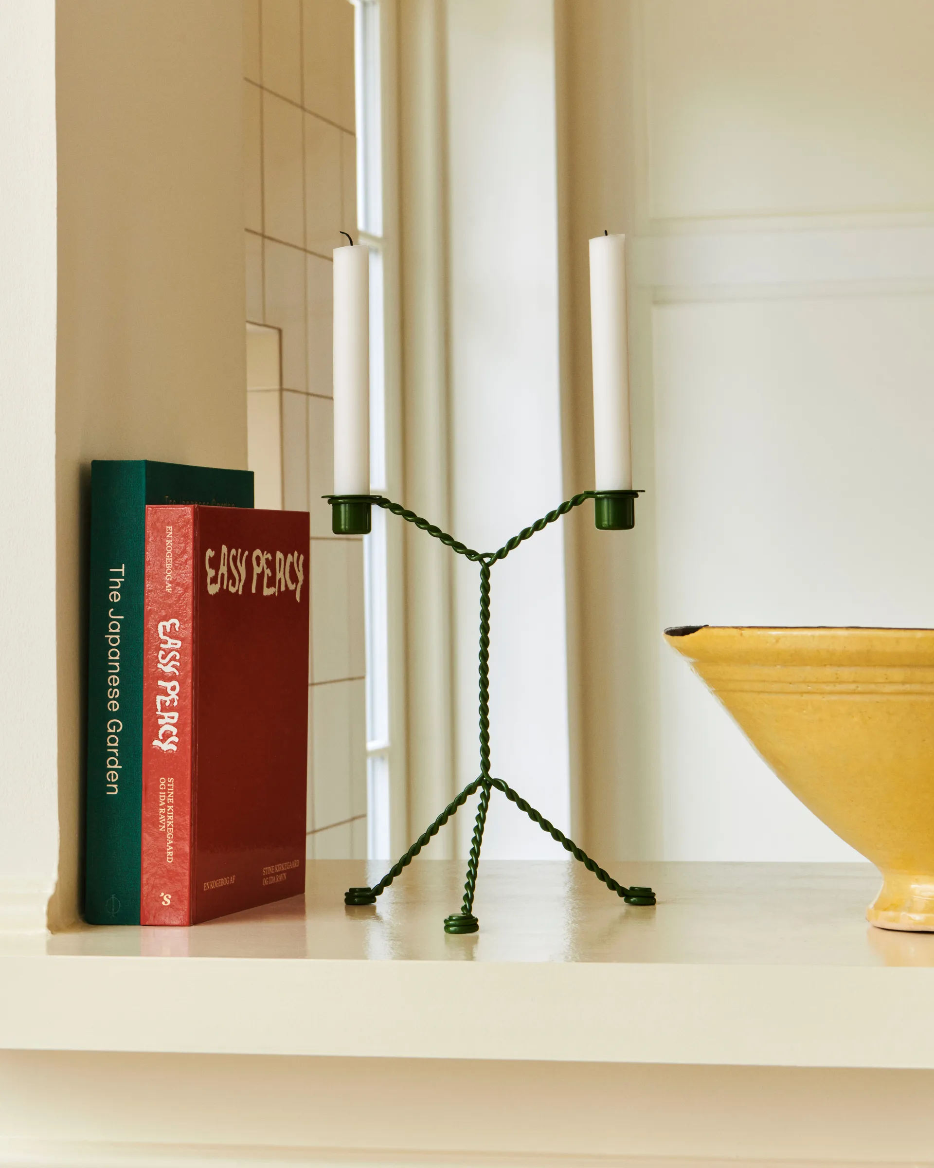 Wire ljusstake, Green HAY