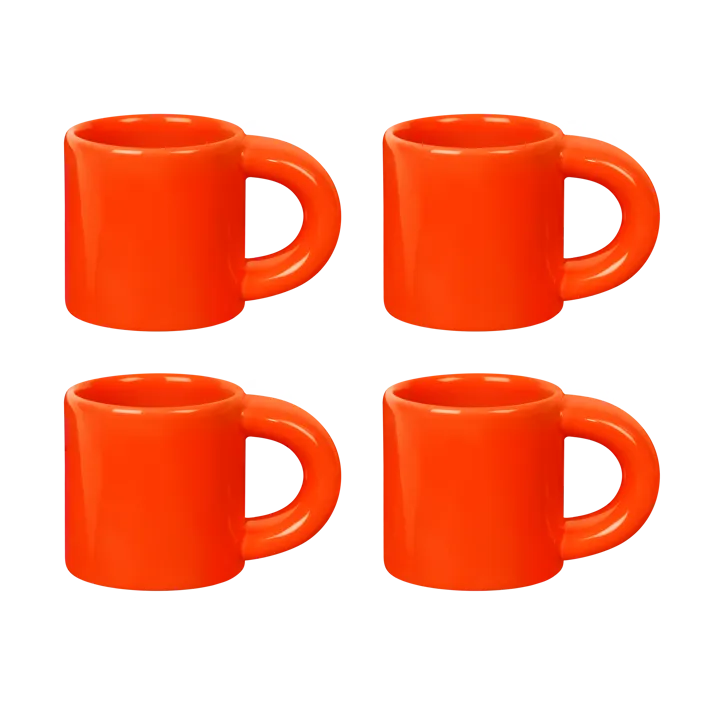 Bronto espressokopp 10 cl 4-pack - Orange - Hem