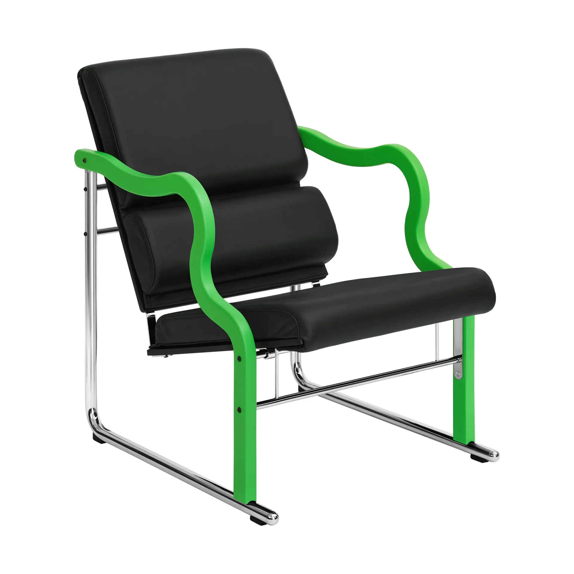 Experiment 501 loungefåtölj, Green-black leather Hem
