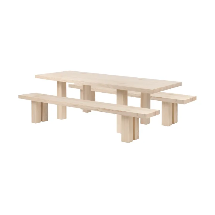 Max bord med bänkar 250 cm - Ask - Hem