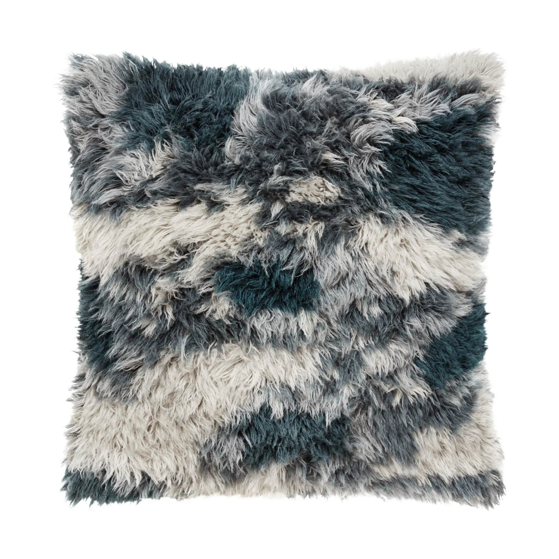 Monster kudde Medium 50x50 cm, Dark teal-off white Hem