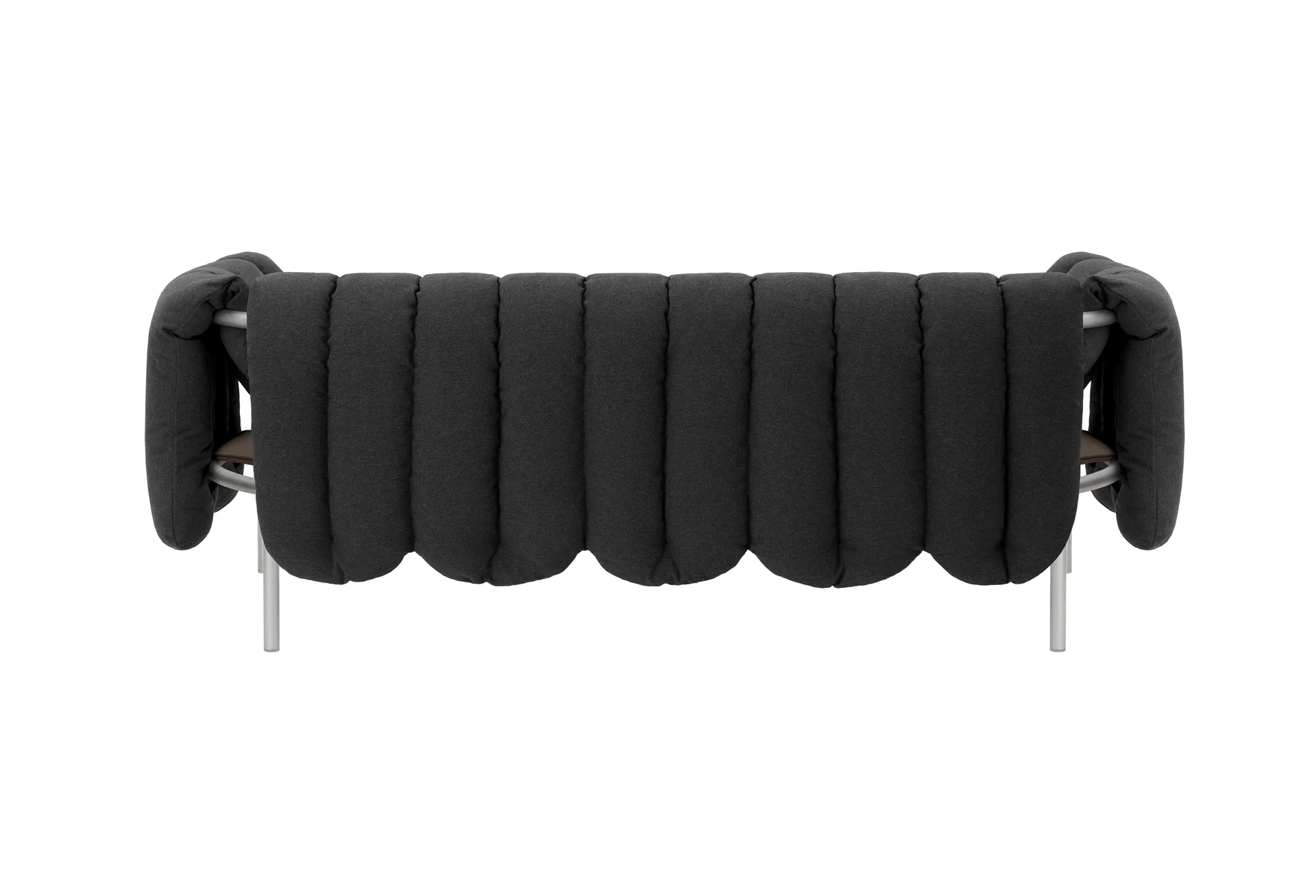 Puffy 2,5-sits soffa 205 cm, Anthracite-rostfritt stål Hem